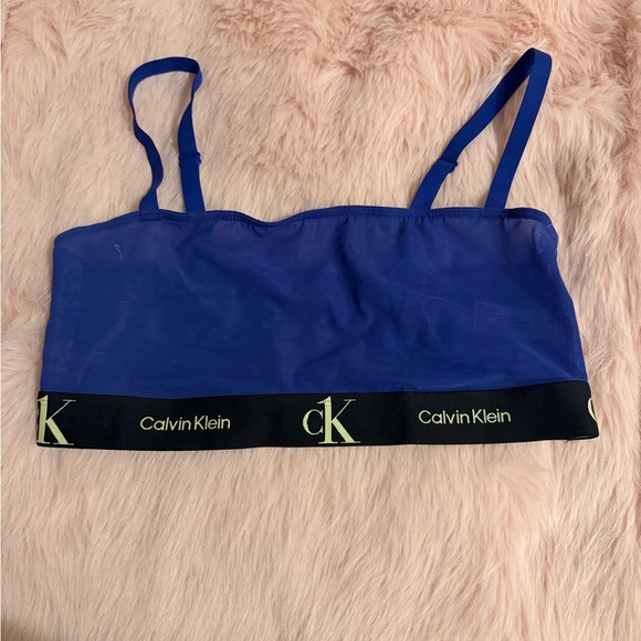 Calvin Klein Other - Calvin Klein Royal Blue Bralette with Black Logo Band